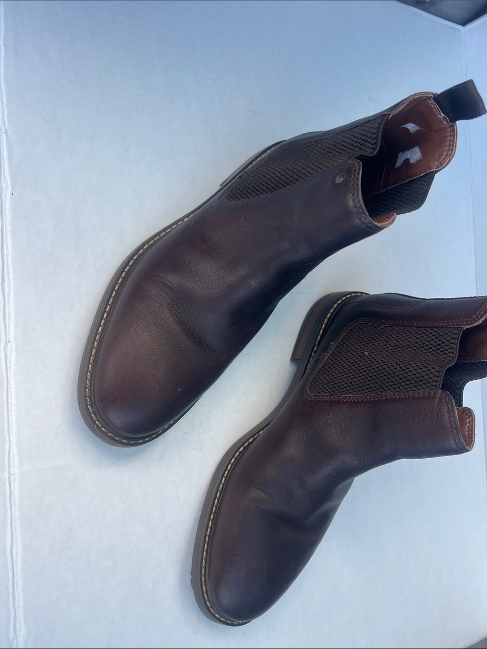 Clarks Dark Brown Leather Chukka Boots with Elastic Panels